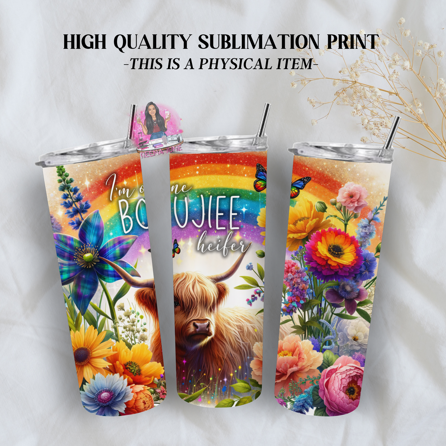 Pride Highland Cow Tumbler Wrap, Ice Cream Sublimation Transfer, Pride Flags Sub Transfer, Pride Month Designs, LGBTQ Pride Ready to Press Transfer Prints, Cut Cow Designs