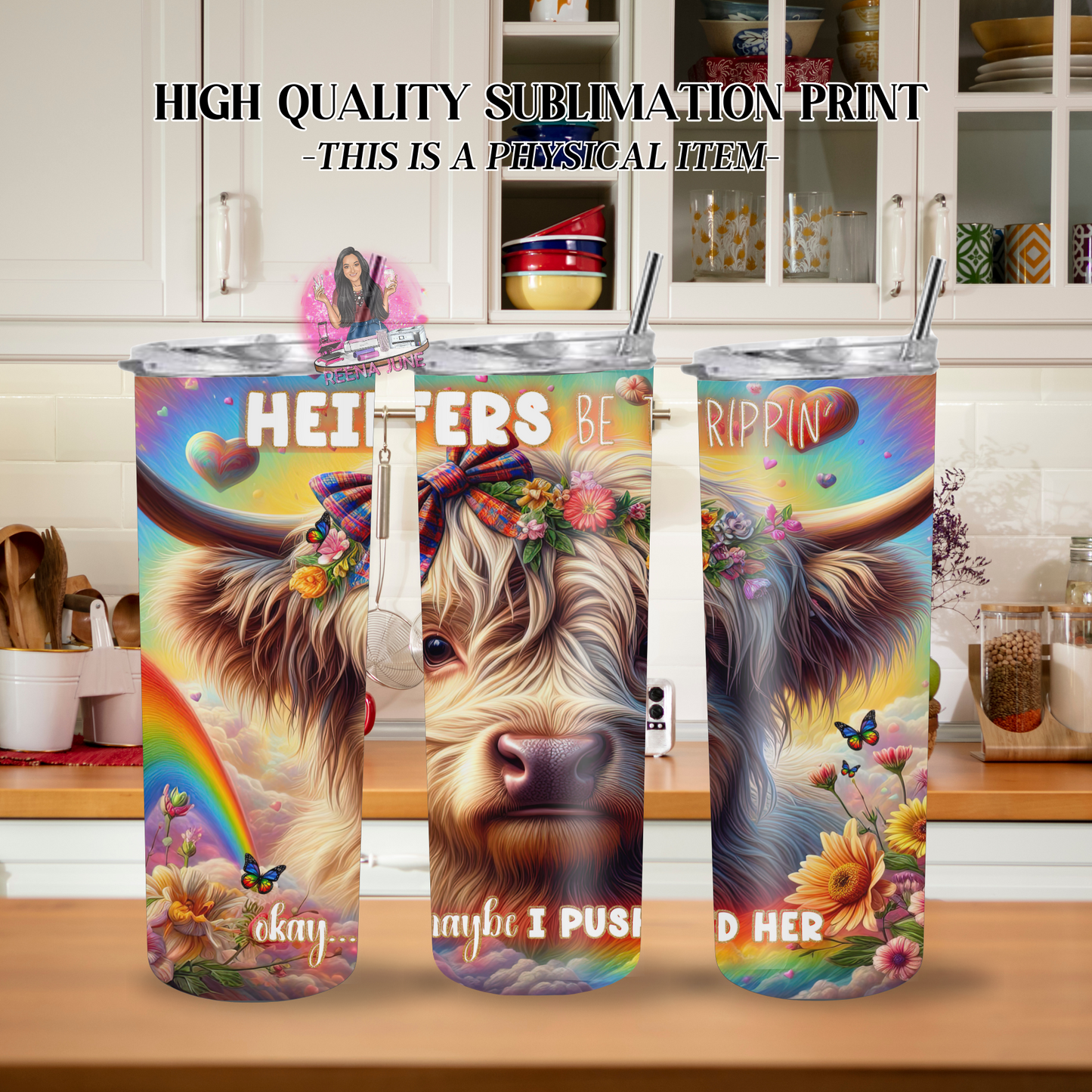 Pride Highland Cow Tumbler Wrap, Ice Cream Sublimation Transfer, Pride Flags Sub Transfer, Pride Month Designs, LGBTQ Pride Ready to Press Transfer Prints, Cut Cow Designs