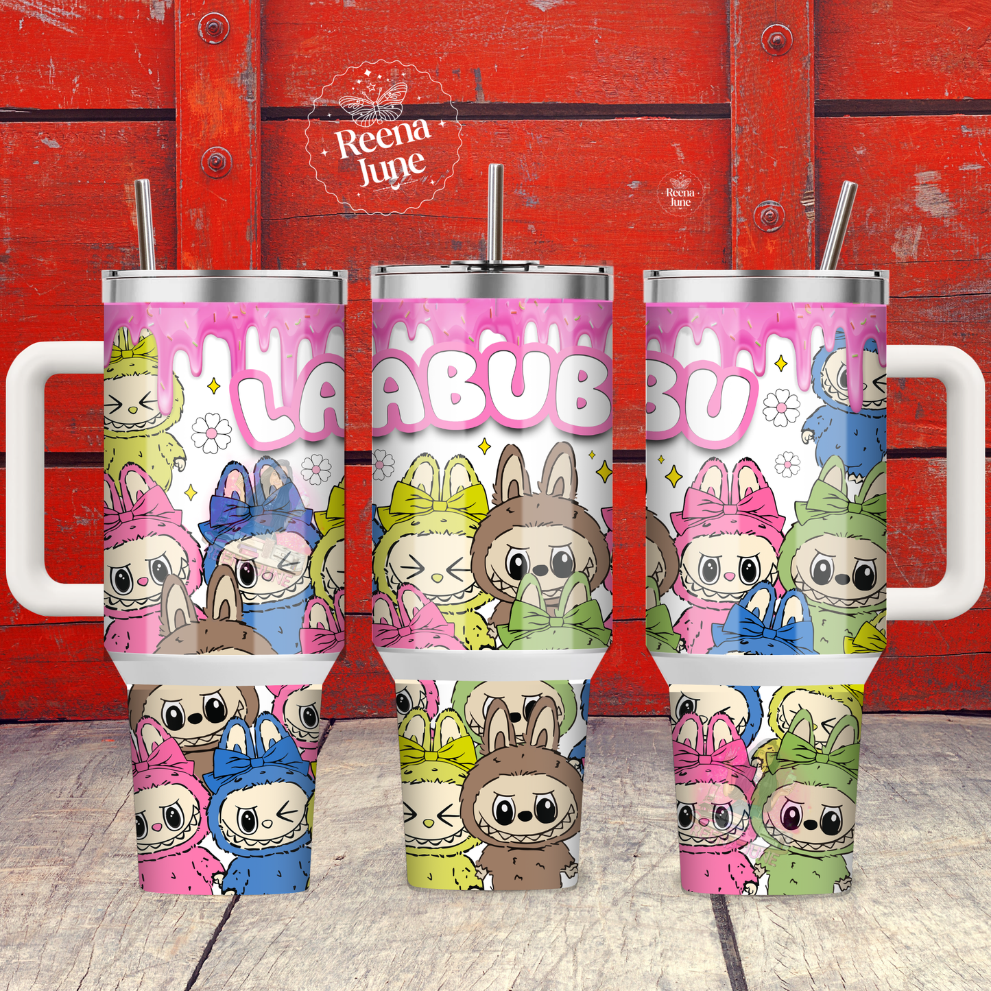 Labubu Monster 40oz Tumbler Sublimation Print - Labubu Doll Sublimation Print - Labubu Tumbler - Monster Cup Wrap