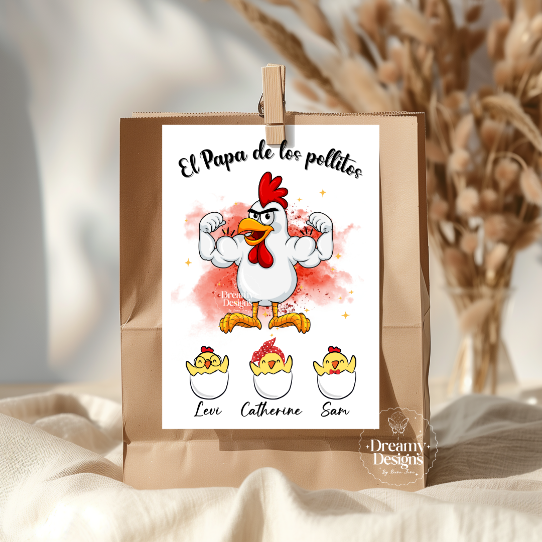El Papa de Los Pollitos Tarjeta, Father's Day Card, Birthday Card, Father's Day Gifts, Gifts for Dad, Regalo para Papa, Dia del Padre