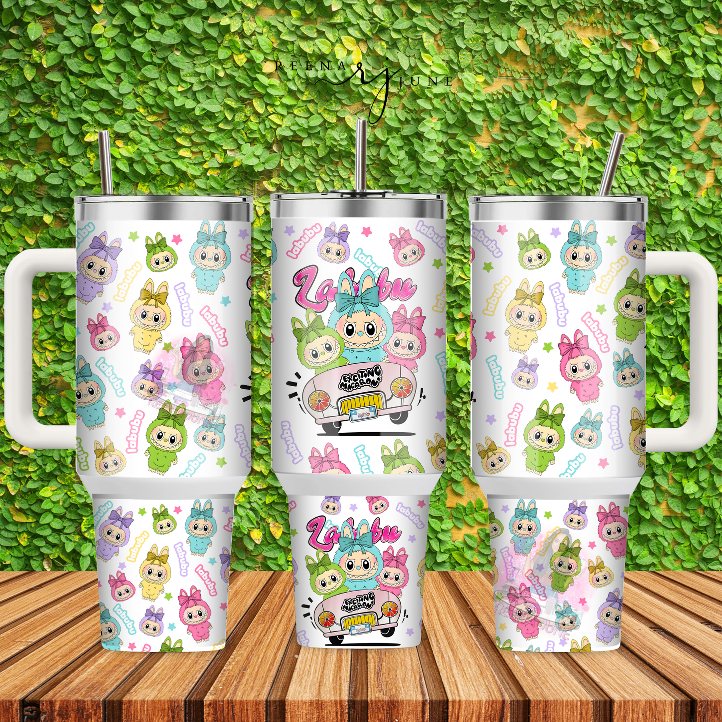Labubu Monster 40oz Tumbler Sublimation Print - Labubu Doll Sublimation Print - Labubu Tumbler - Monster Cup Wrap