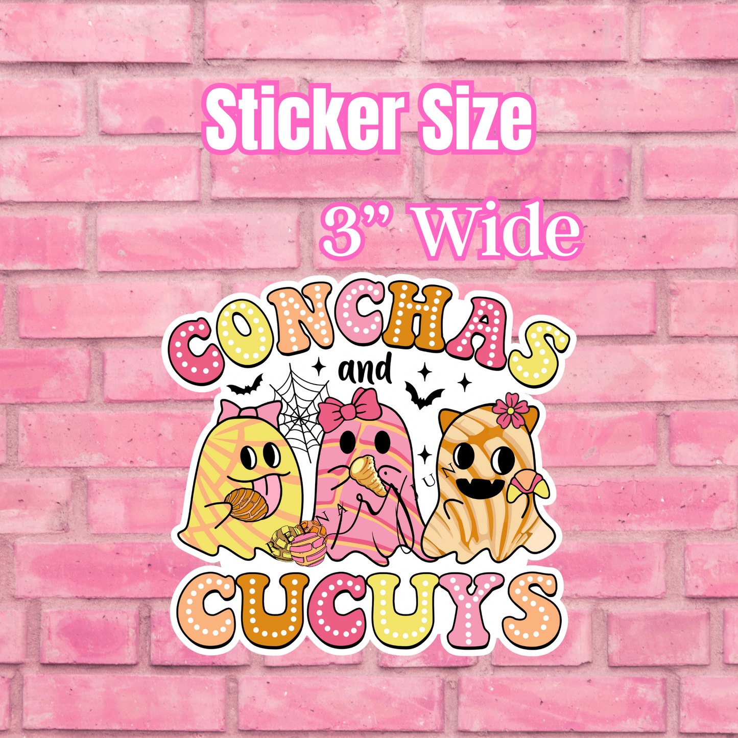 Cute Halloween Ghost Stickers, Fun Conchas and Cucuy Decor, Spooky Party Supplies, Planner Accessories, Pantasmas Sticker, Spanish Stickers