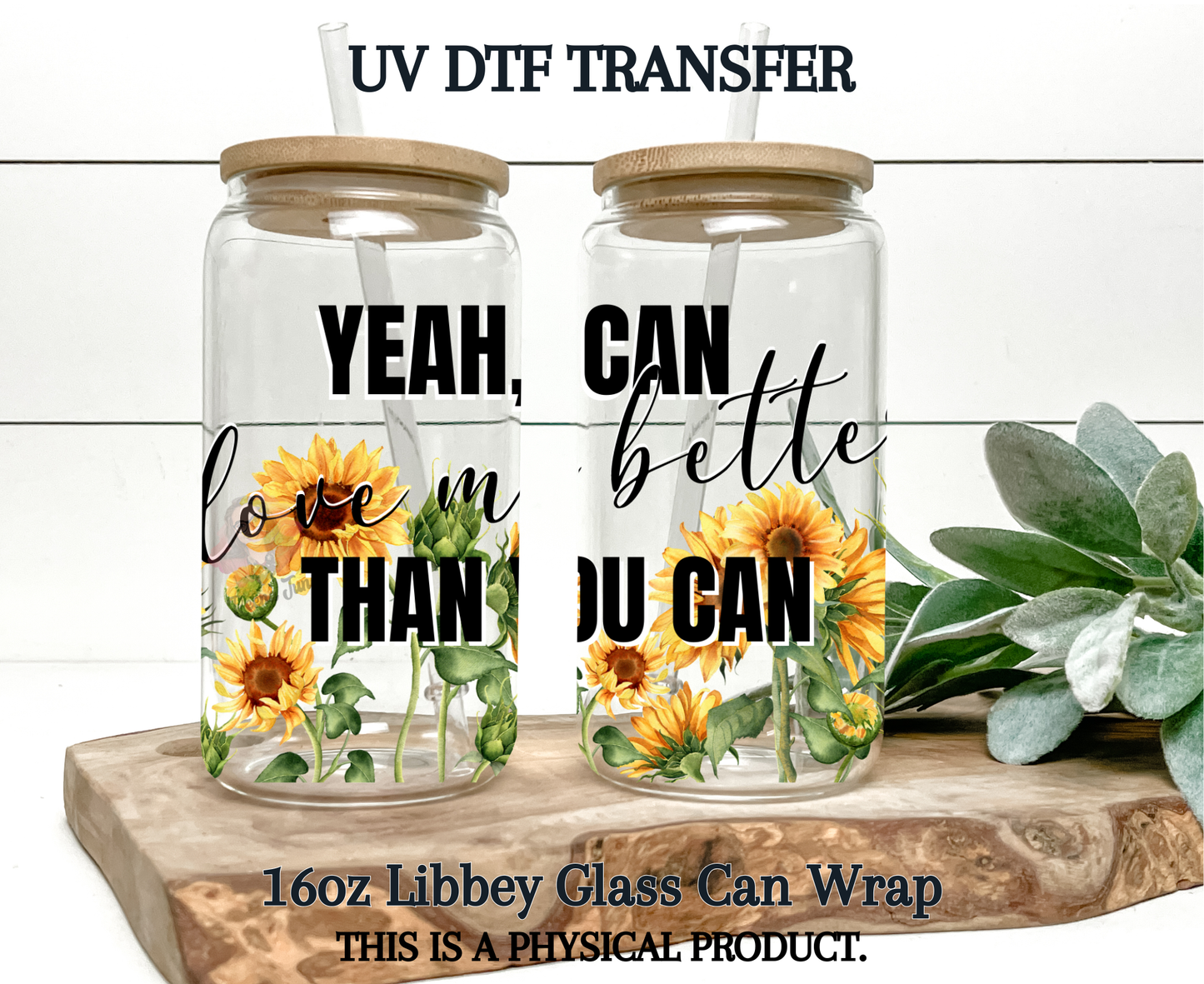 Flowers by Miley Cyrus UV DTF Transfer - Cup, Tumbler & Flat Surface Decal - Sunflower Cup Wrap