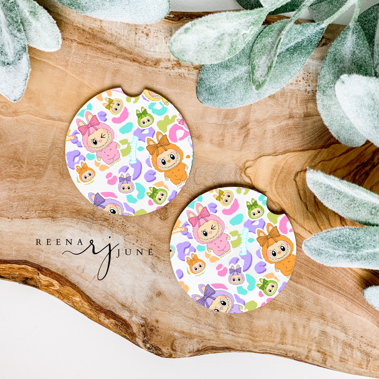 Labubu Car Coasters, Labubu Doll Car Accessories, Cute Car Decor, New car gift, Trending Gift, Labubu Monster Doll Accessories