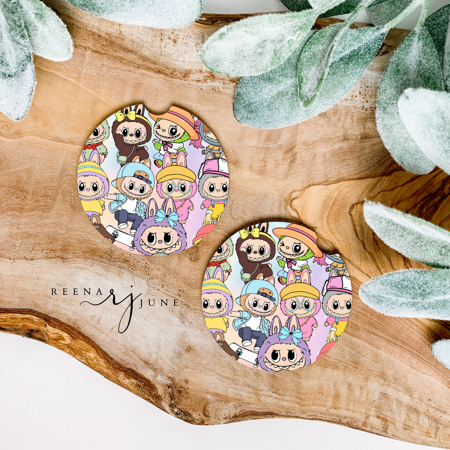 Labubu Car Coasters, Labubu Doll Car Accessories, Cute Car Decor, New car gift, Trending Gift, Labubu Monster Doll Accessories