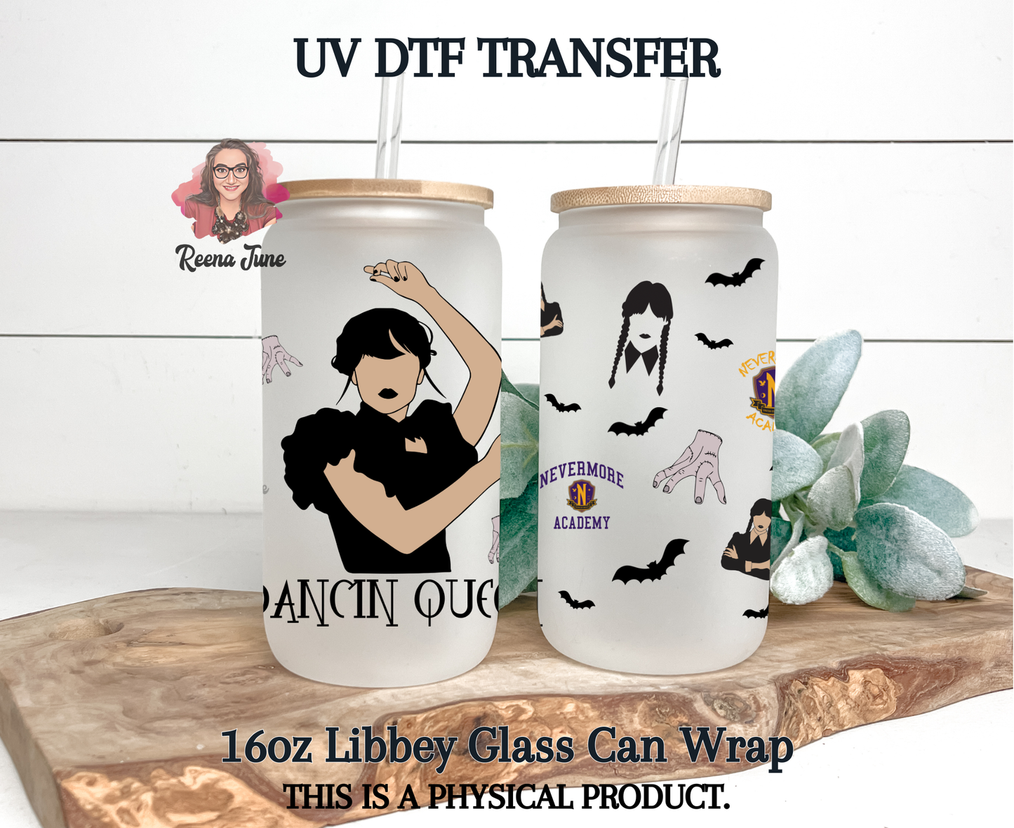 Wednesday - Dance Queen UV DTF Transfer - Spooky Cute Tumbler Wrap - Tumbler & Cup Wrap Decal