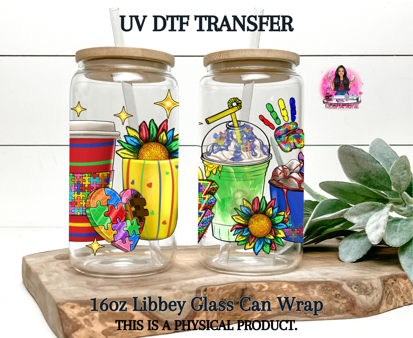 Autism Awareness UV DTF Transfer - Neurodiversity Autism Awareness UV DTF Transfer - Special Education Waterproof Decal for Glass, Tumblers & More