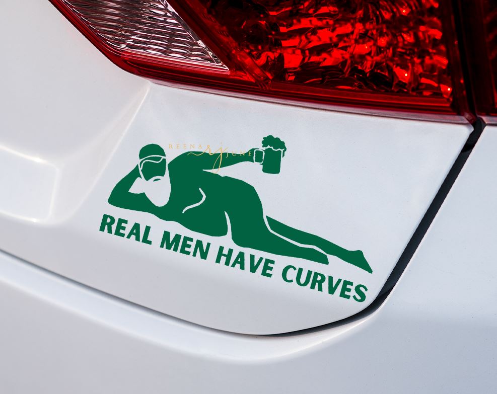 Real Men Have Curves Car Decal