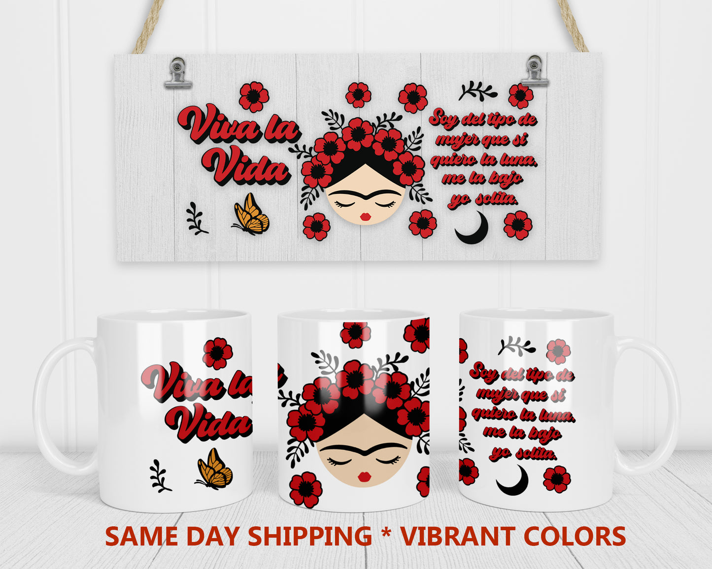 Frida Kahlo Sublimation Mug Wrap