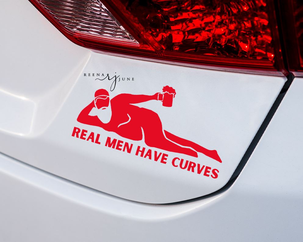 Real Men Have Curves Car Decal