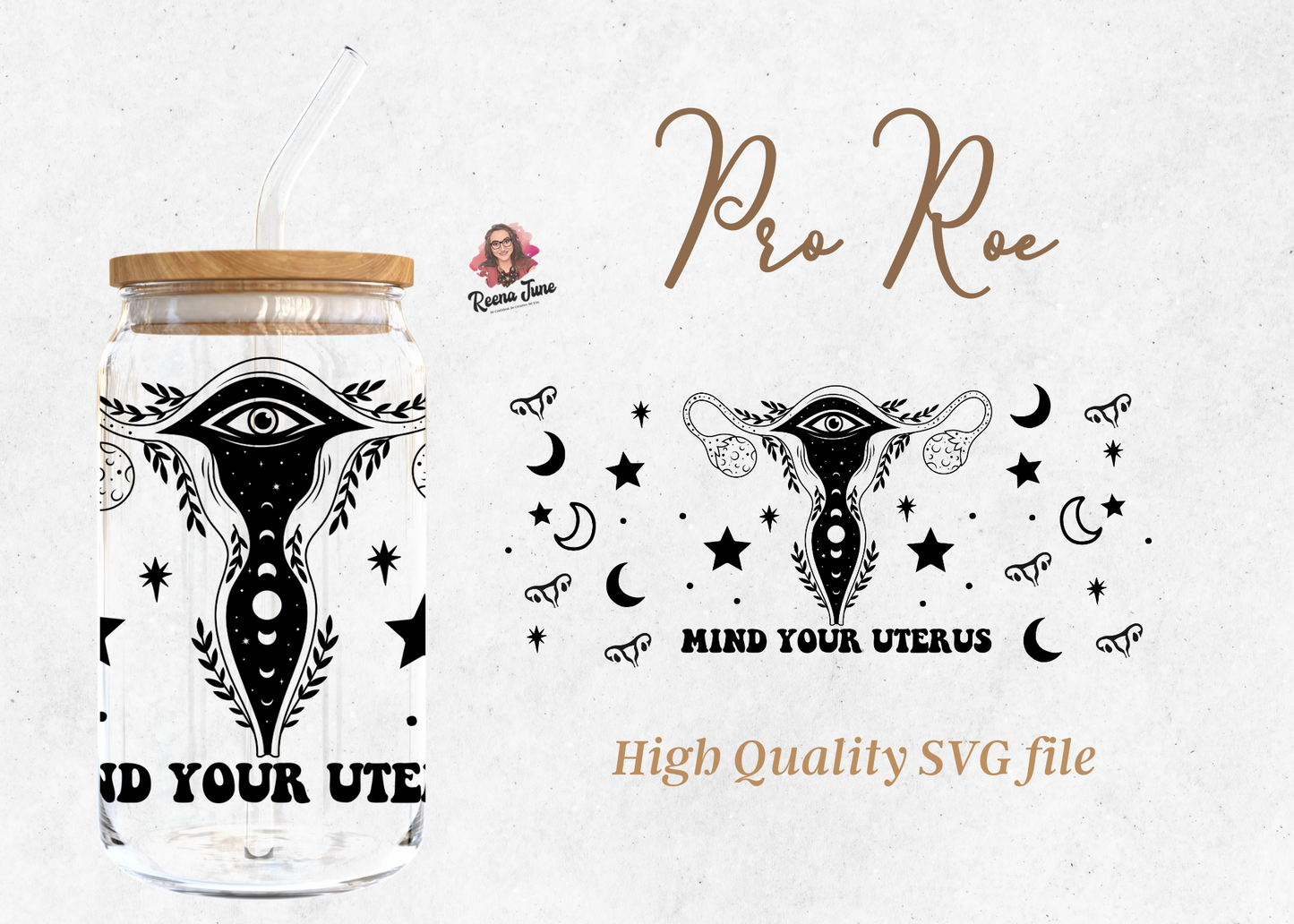 Mind Your uterus 16oz Libby Glass Wrap Svg