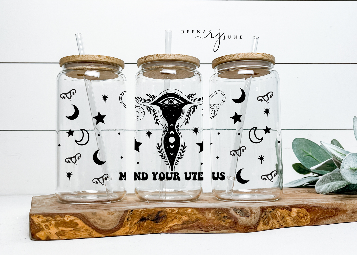 Mind Your uterus 16oz Libby Glass Wrap Svg