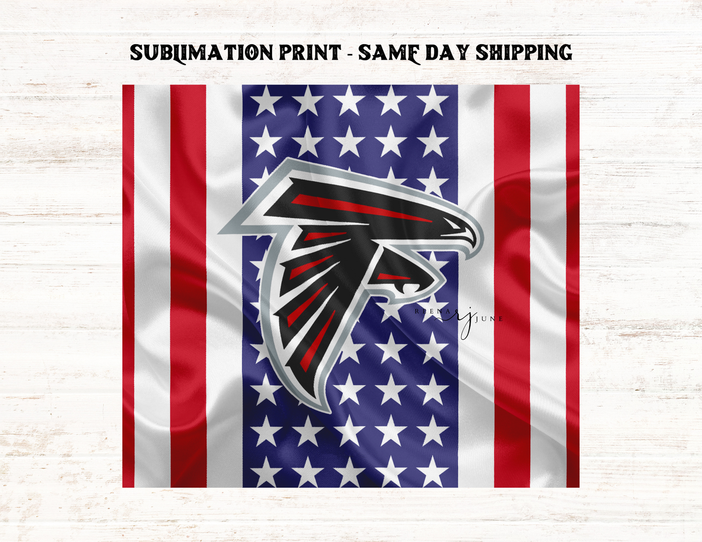 NFL Football Team - American Flag 20oz Skinny Tumbler Sublimation Print