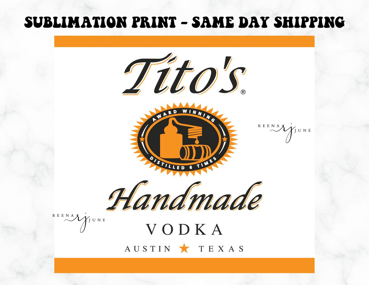 Tito's Vodka 20oz Skinny Tumbler Sublimation Print Sale