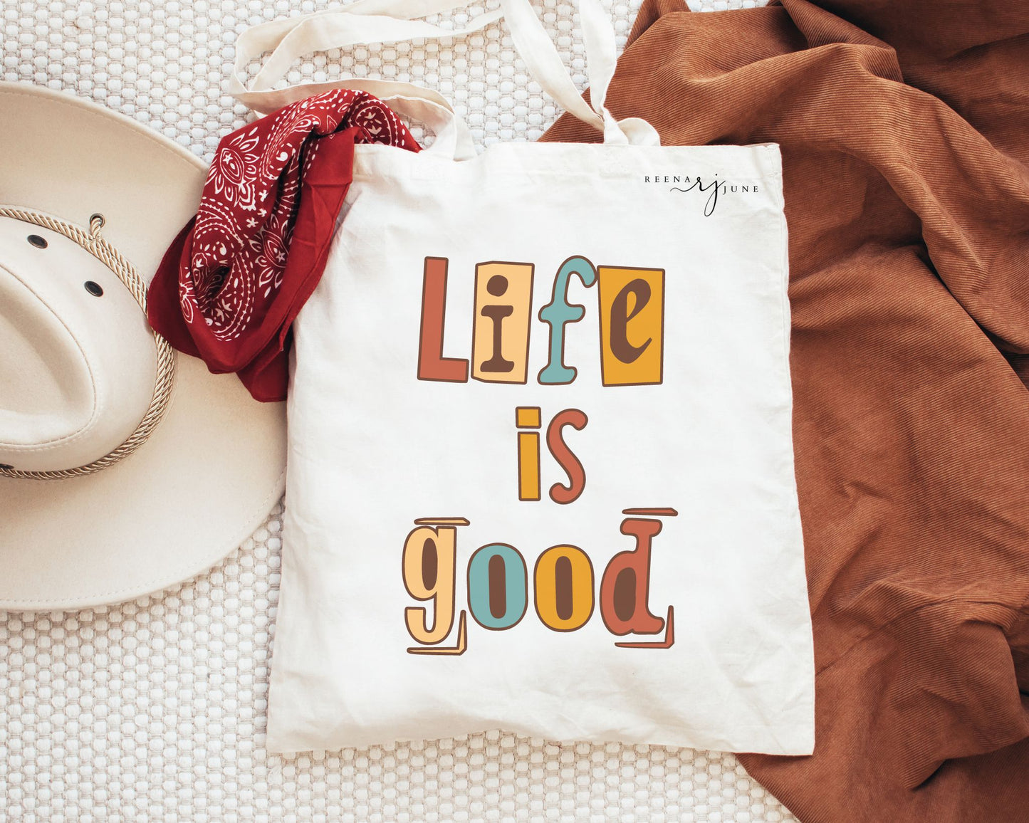 Life Is Good Canva Tote Bag