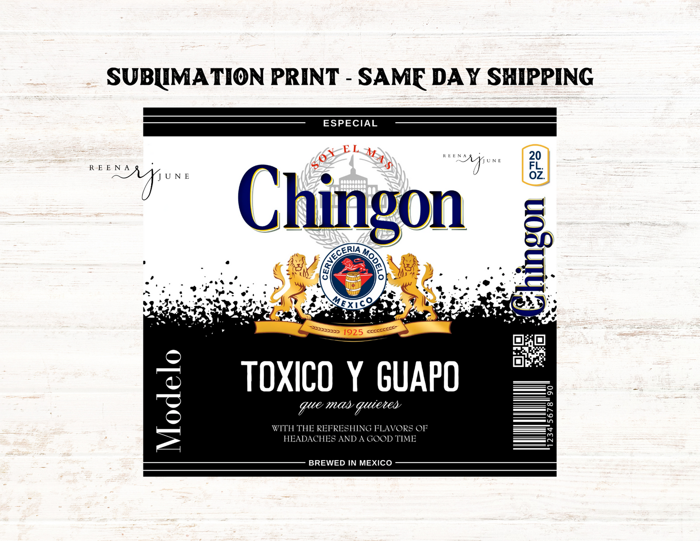 Chingona & Chingon Corona Beer 20oz Skinny Tumbler Sublimation Print