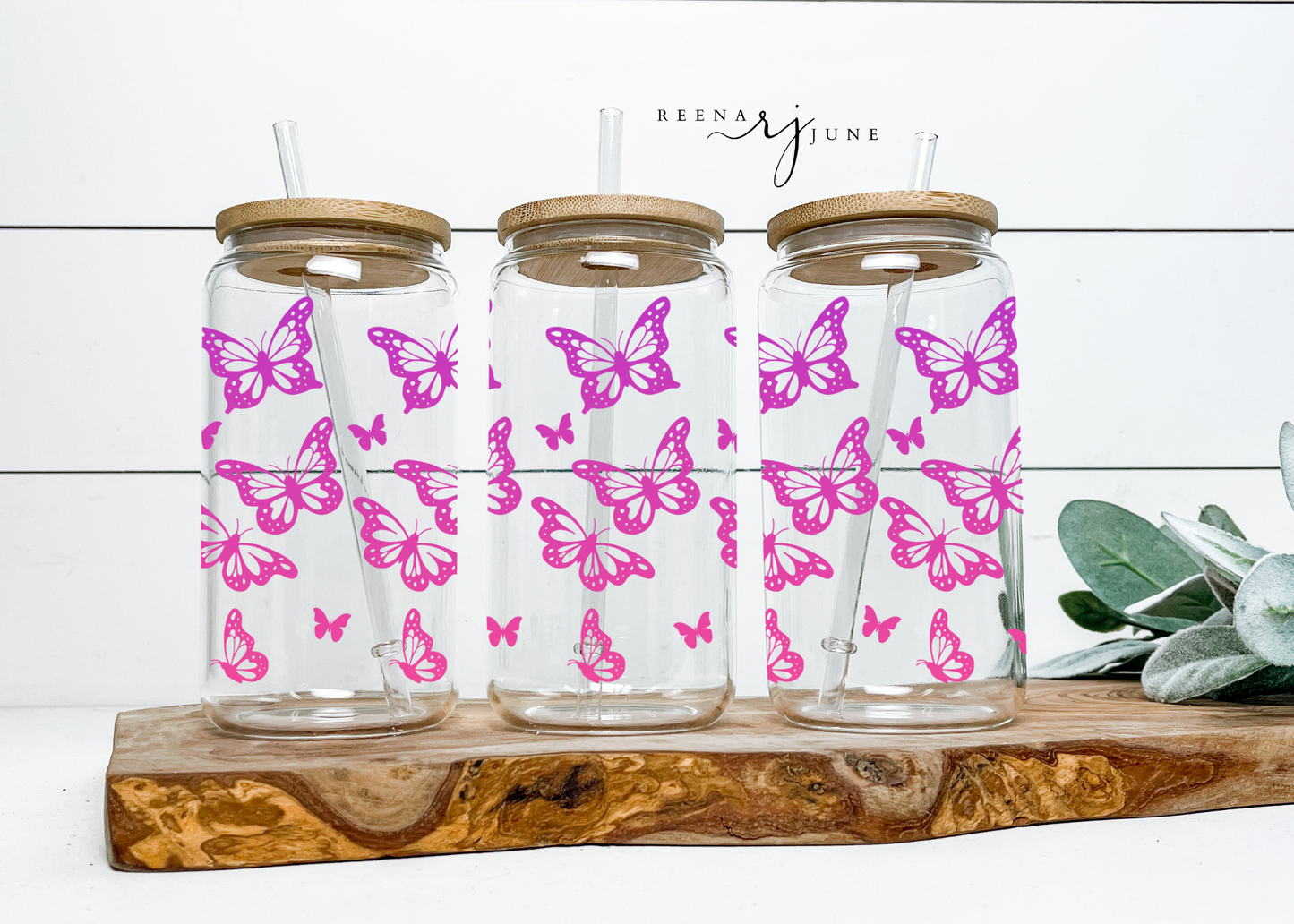 Butterfly 16oz Libby Glass Wrap Svg