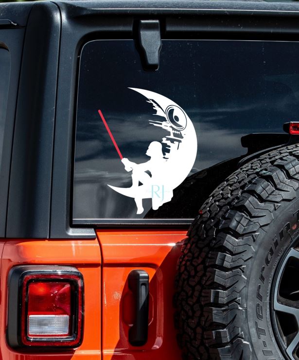 Darth Vader Moon StarWars Vinyl Sticker, Car Decal, Star wars Sticker