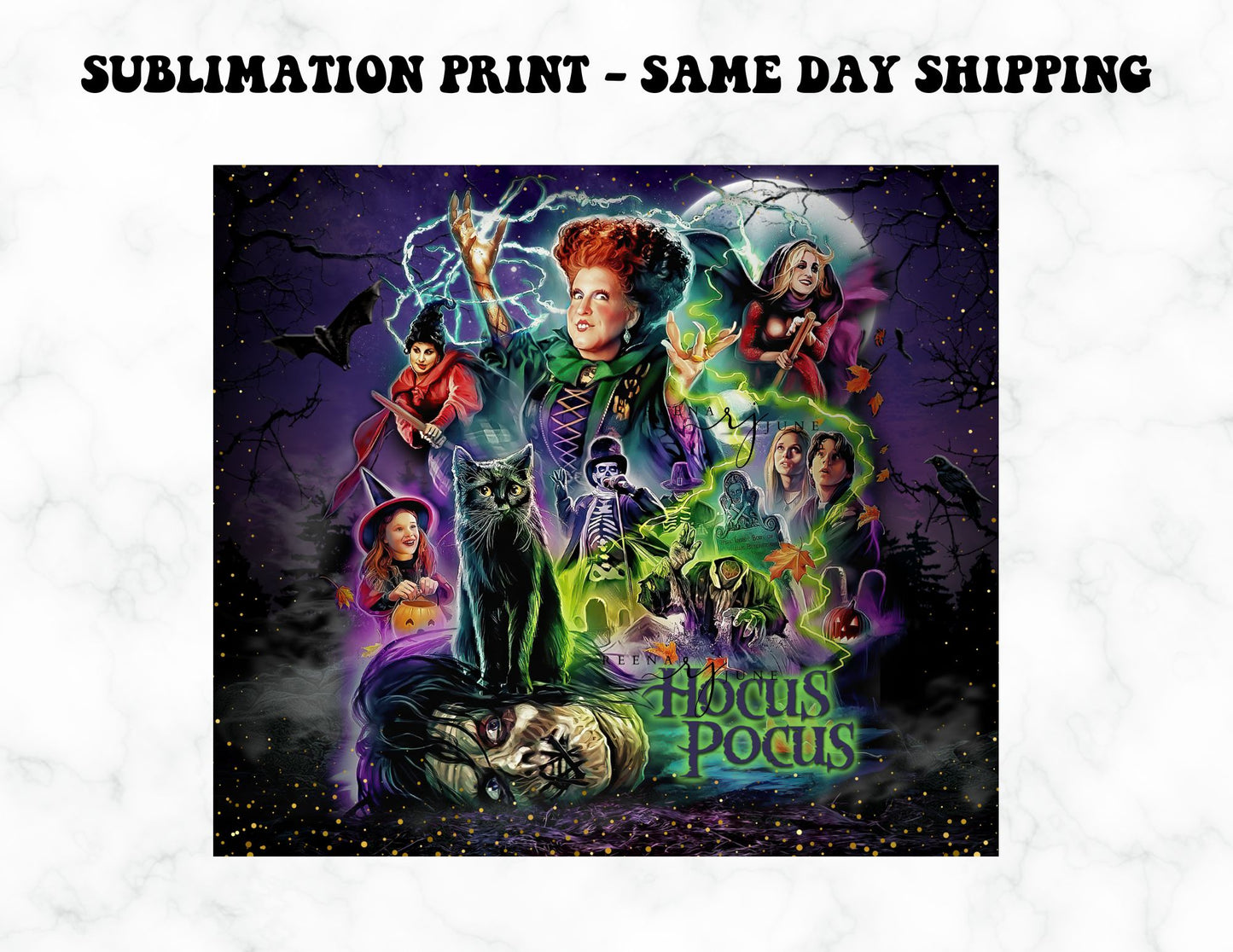 Hocus Pocus Halloween 20oz Skinny Tumbler Sublimation Print