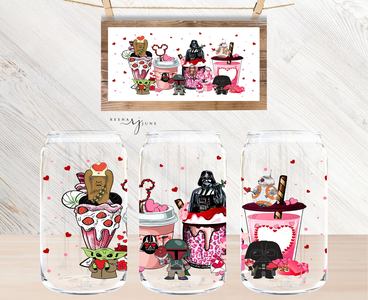 Star Wars - Darth Vader - Baby Yoda 16oz Libbey Glass Sublimation Print