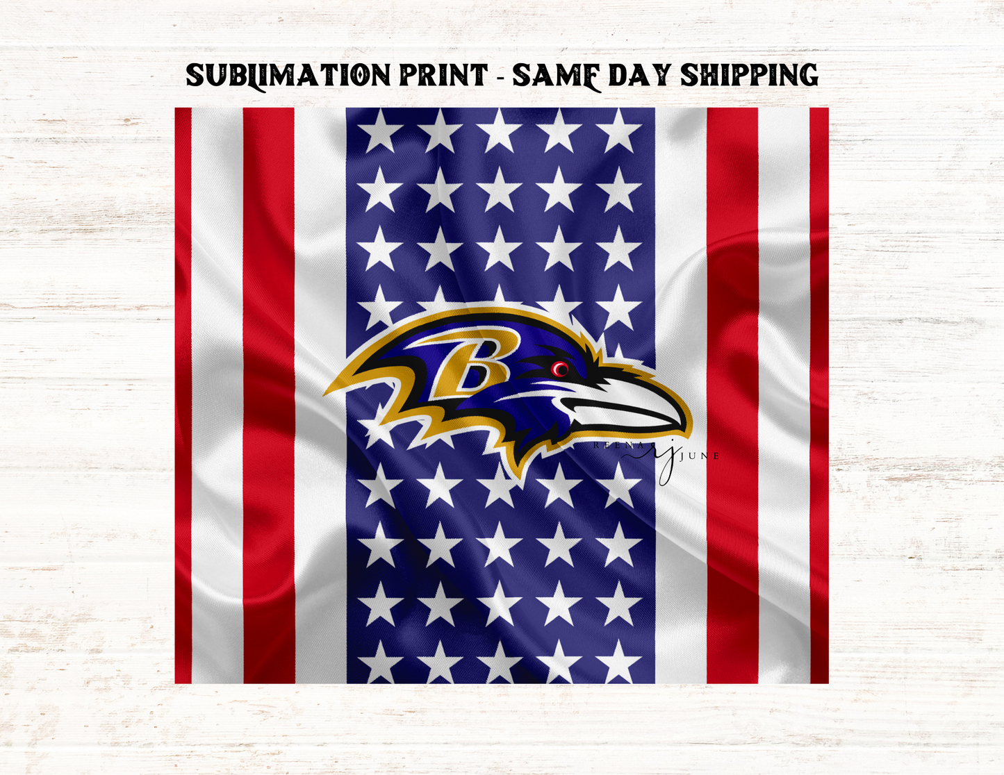 NFL Football Team - American Flag 20oz Skinny Tumbler Sublimation Print