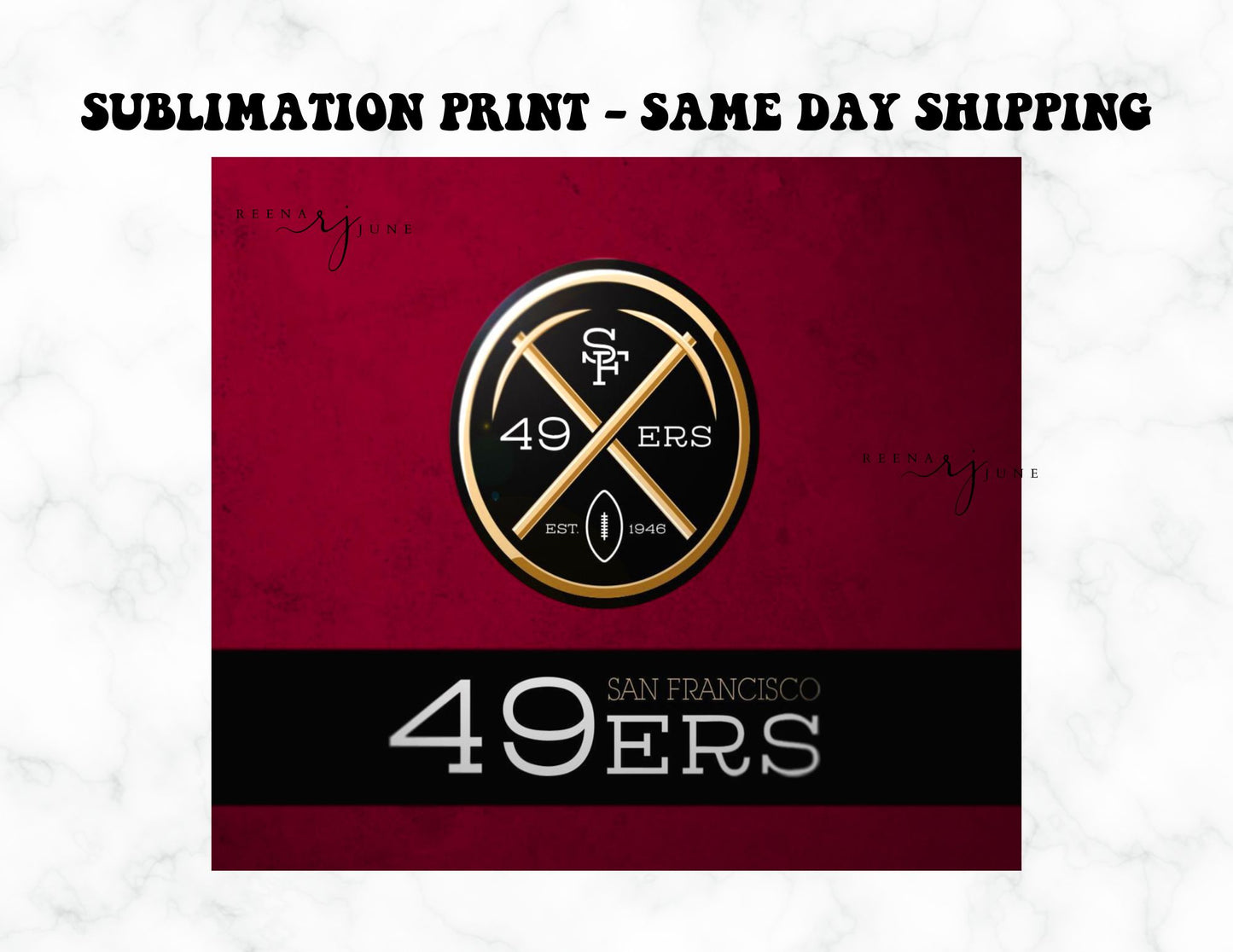 San Francisco 49ers 20oz Skinny Tumbler Sublimation Print