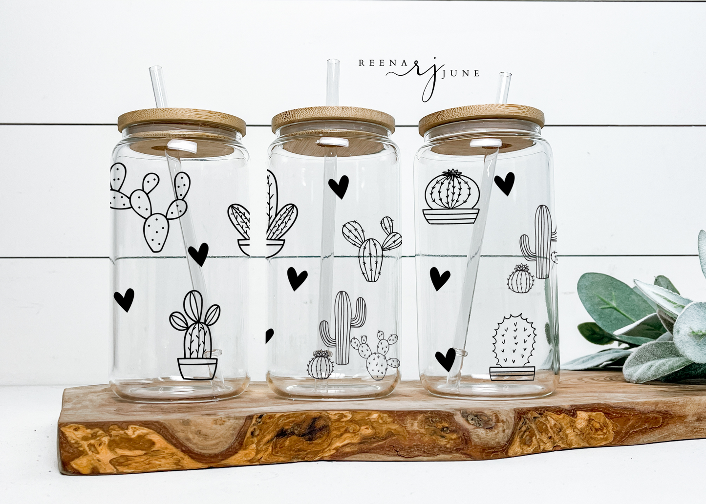 Cactus 16oz Libby Glass Wrap Svg