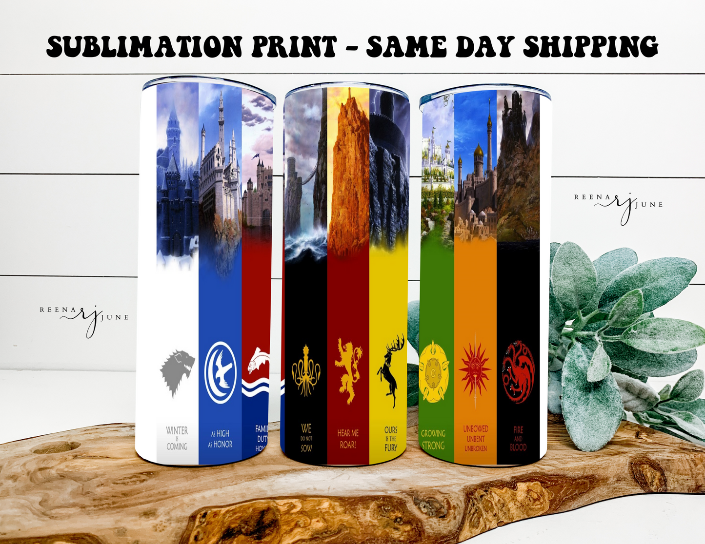 Game of Thrones 20oz Skinny Tumbler Sublimation Print