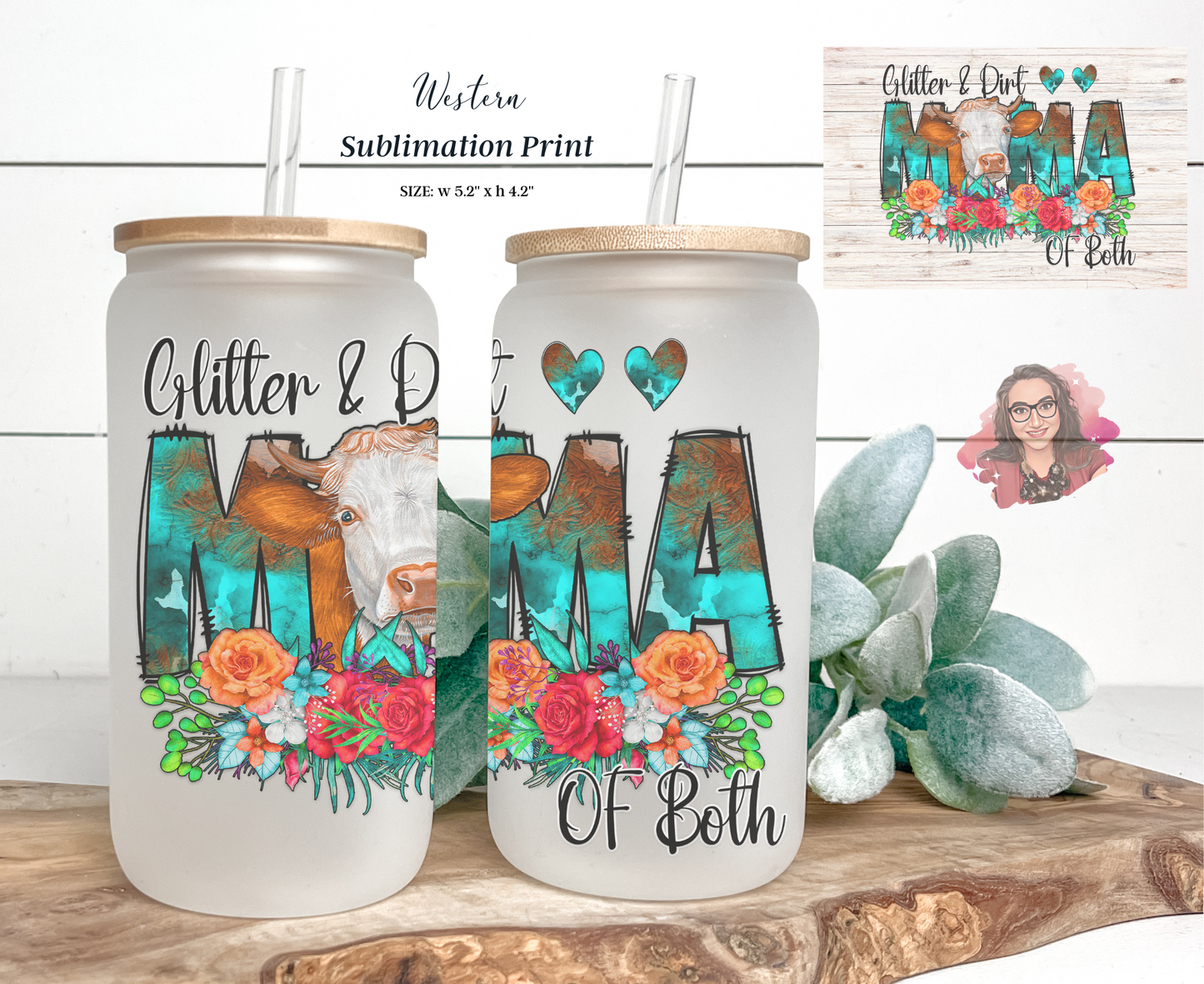 Glitter and Dirt Mommy of Both - Western Sublimation Print