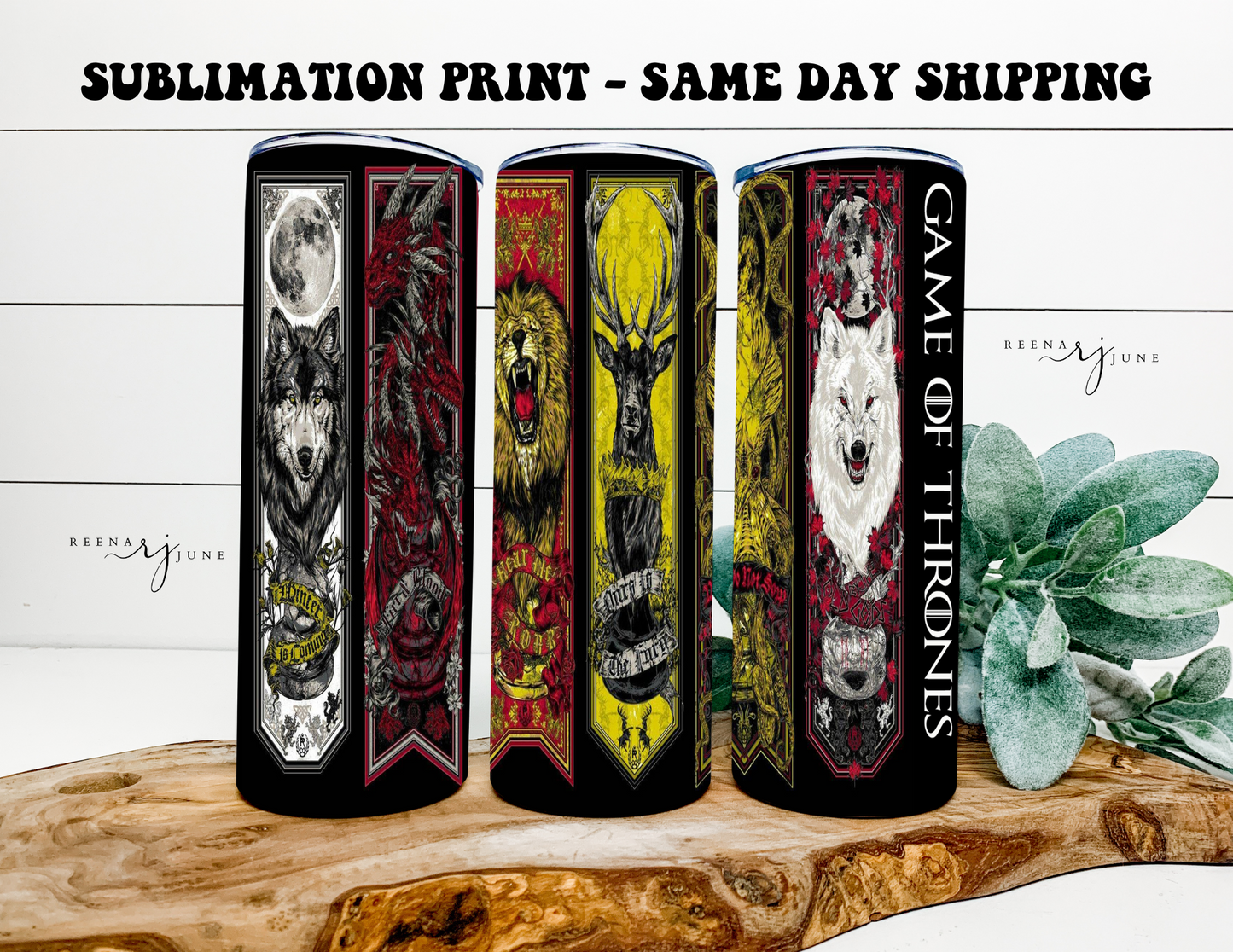 Game of Thrones 20oz Skinny Tumbler Sublimation Print