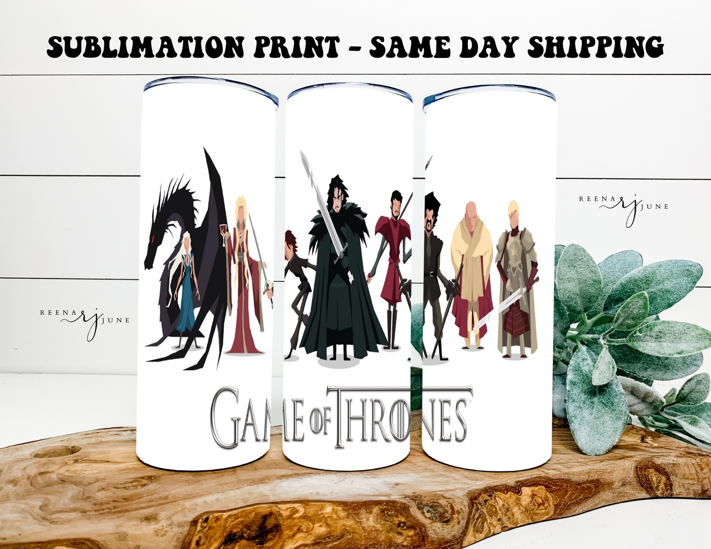 Game of Thrones 20oz Skinny Tumbler Sublimation Print