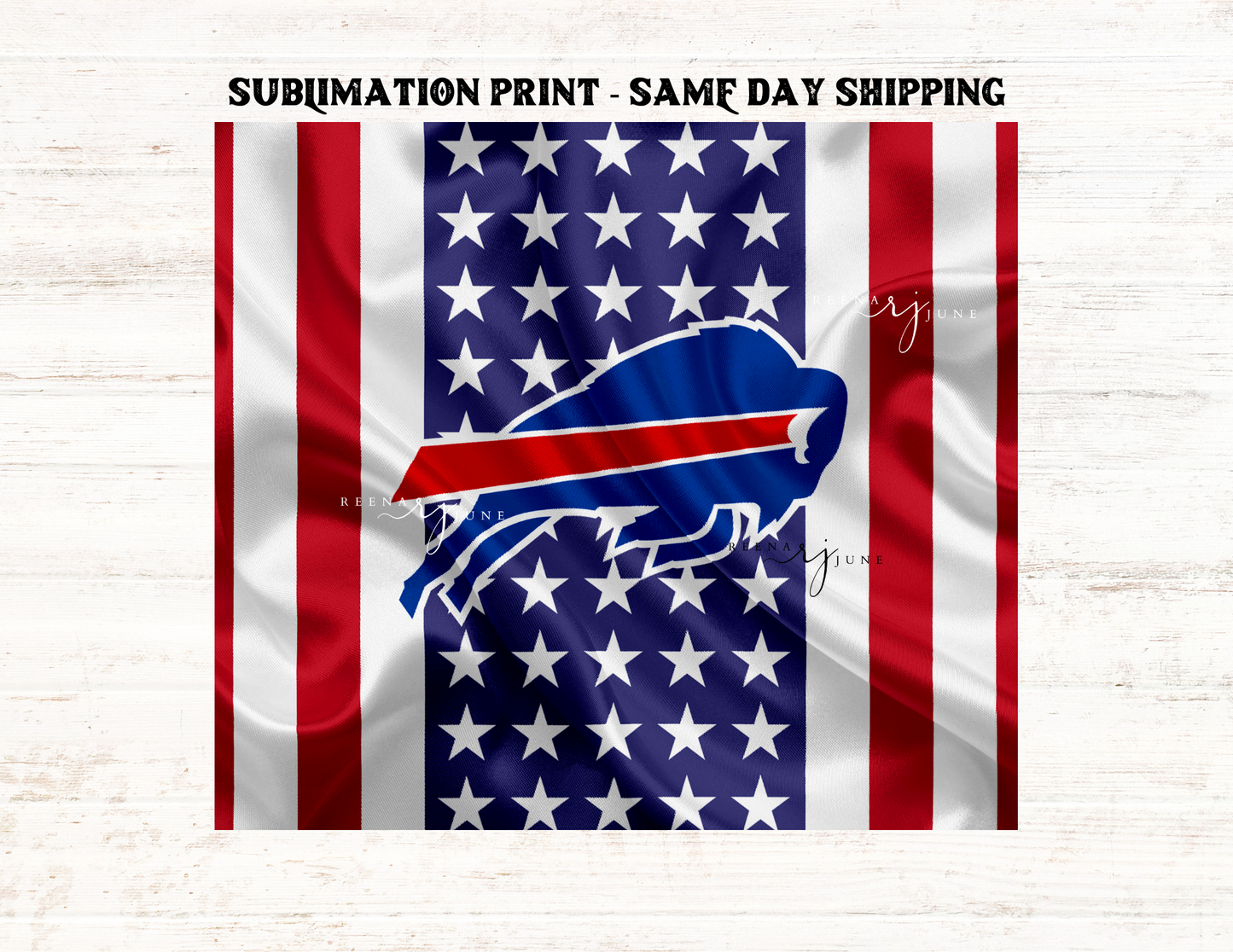 NFL Football Team - American Flag 20oz Skinny Tumbler Sublimation Print
