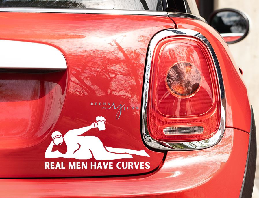 Real Men Have Curves Car Decal