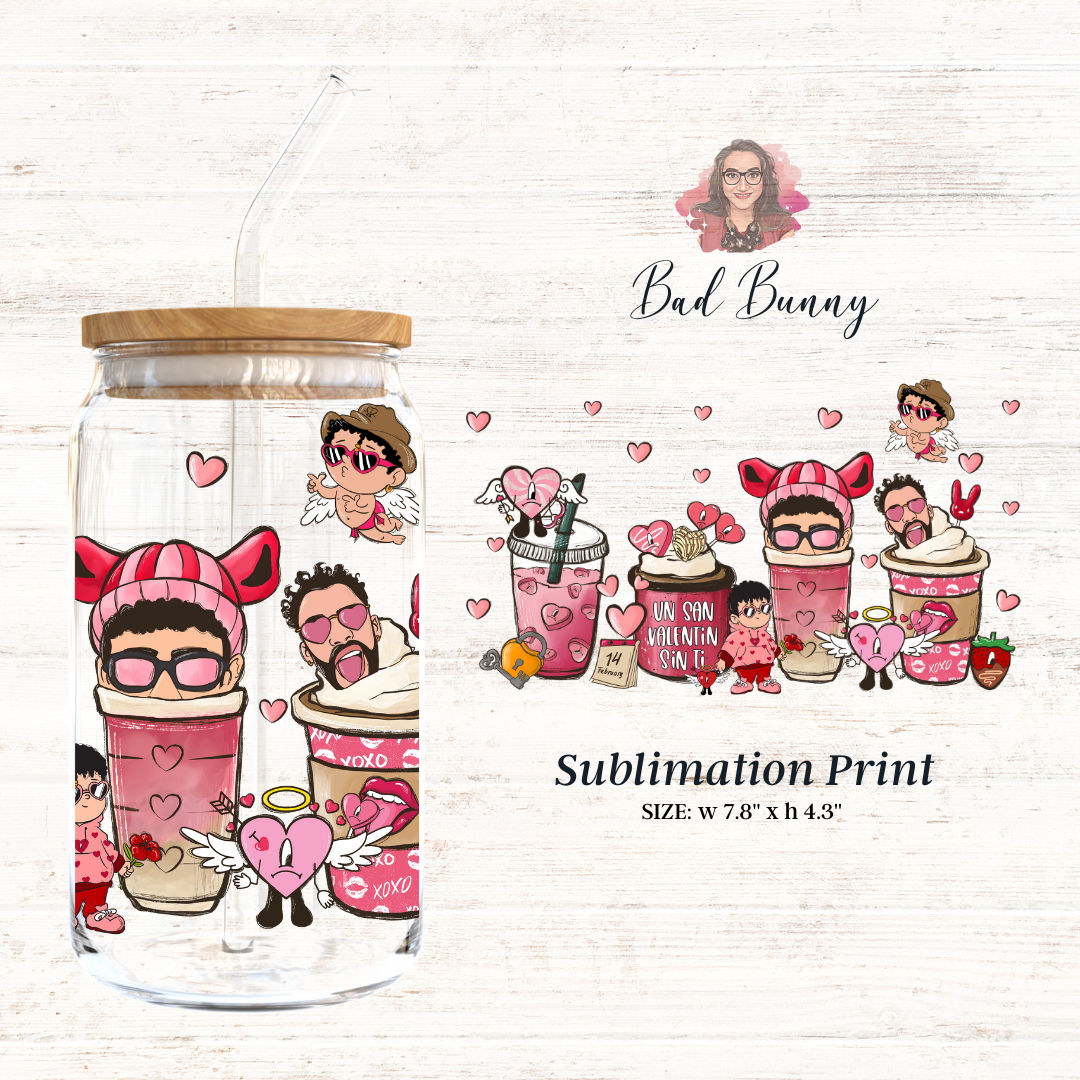Cafecito & Bad Bunny Sublimation Print