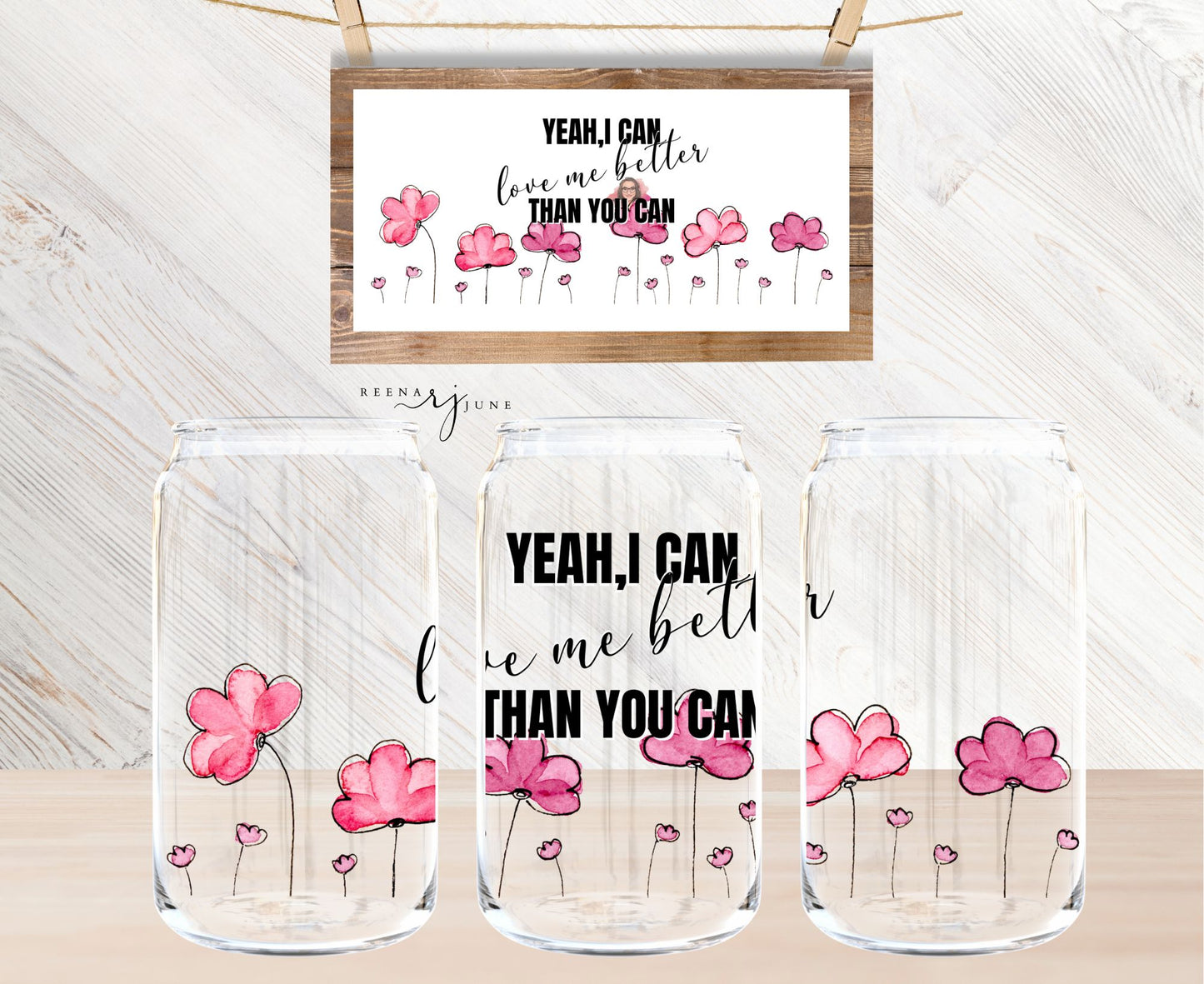 Miley Cyrus - Flowers - 16oz Libbey Glass Sublimation Print