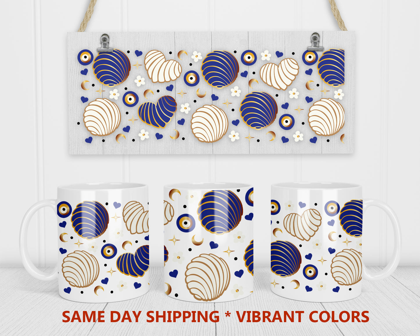 Conchas Vibes - Evil Eye Sublimation Mug Wrap