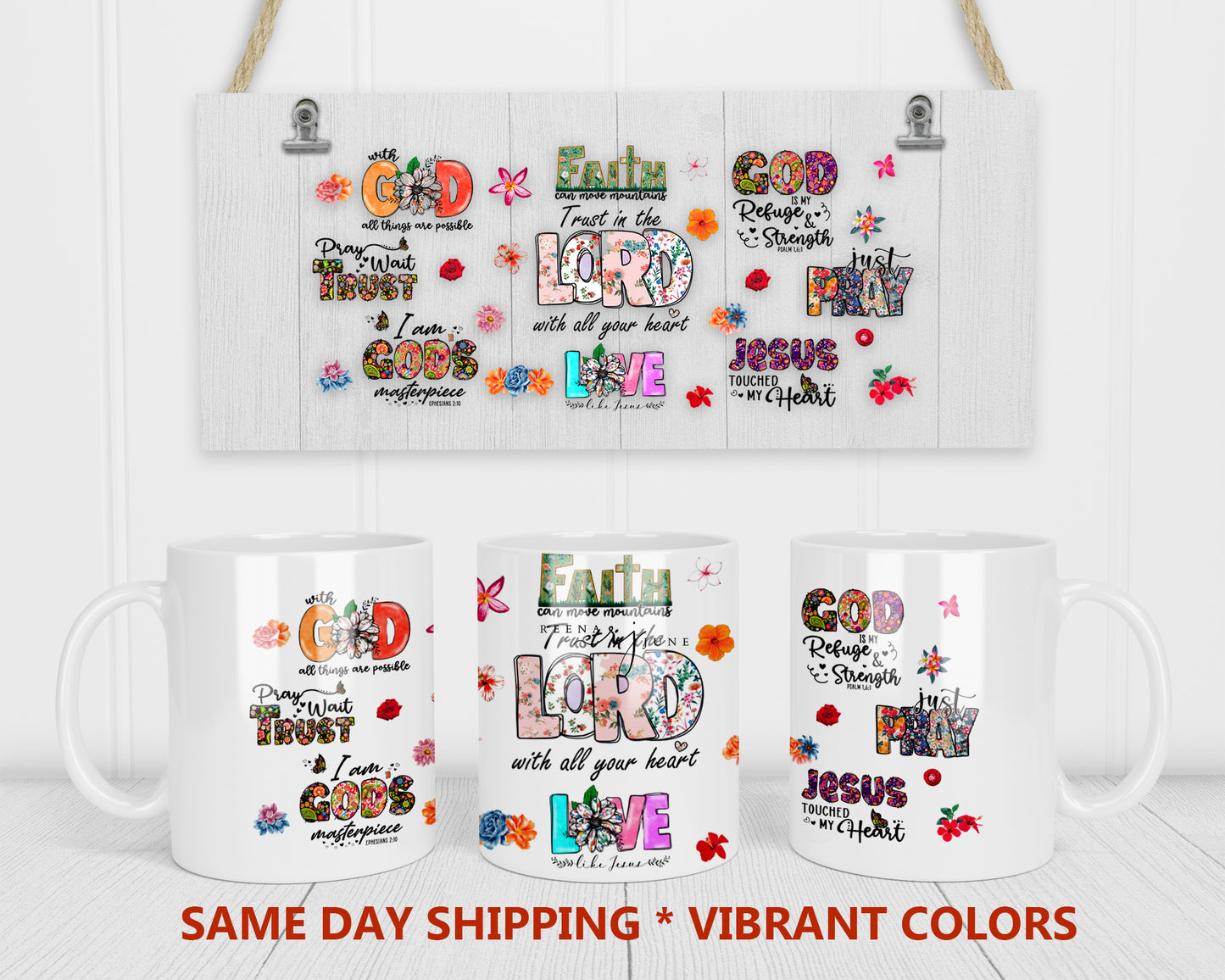 Christian Affirmations Sublimation Mug Wrap