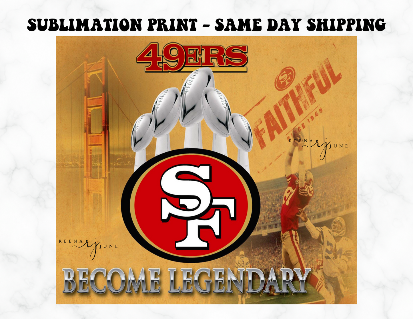 San Francisco 49ners Football Team 20oz Skinny Tumbler Sublimation Print Sale