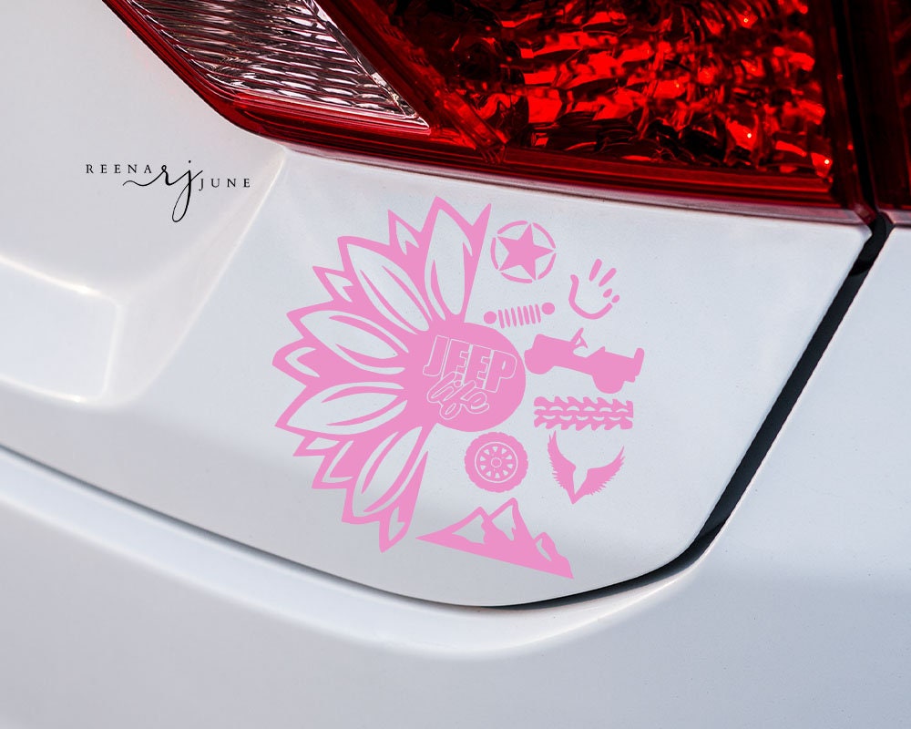 Sunflower Jeep Car Decal