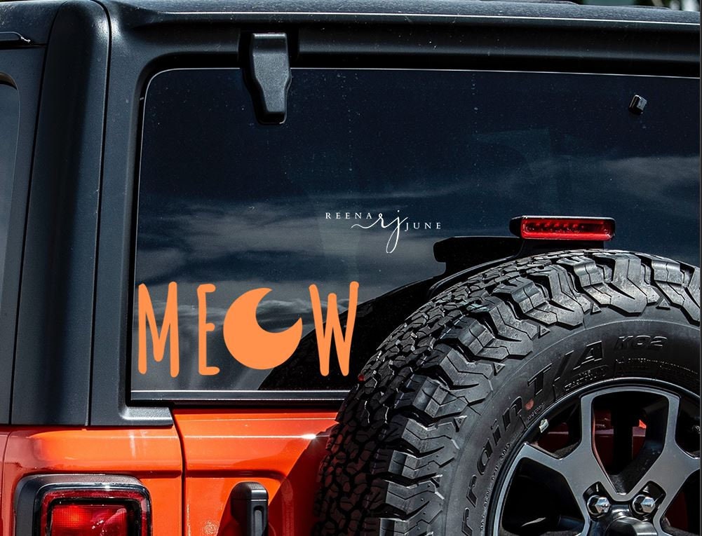 Meow Moon Car Decal