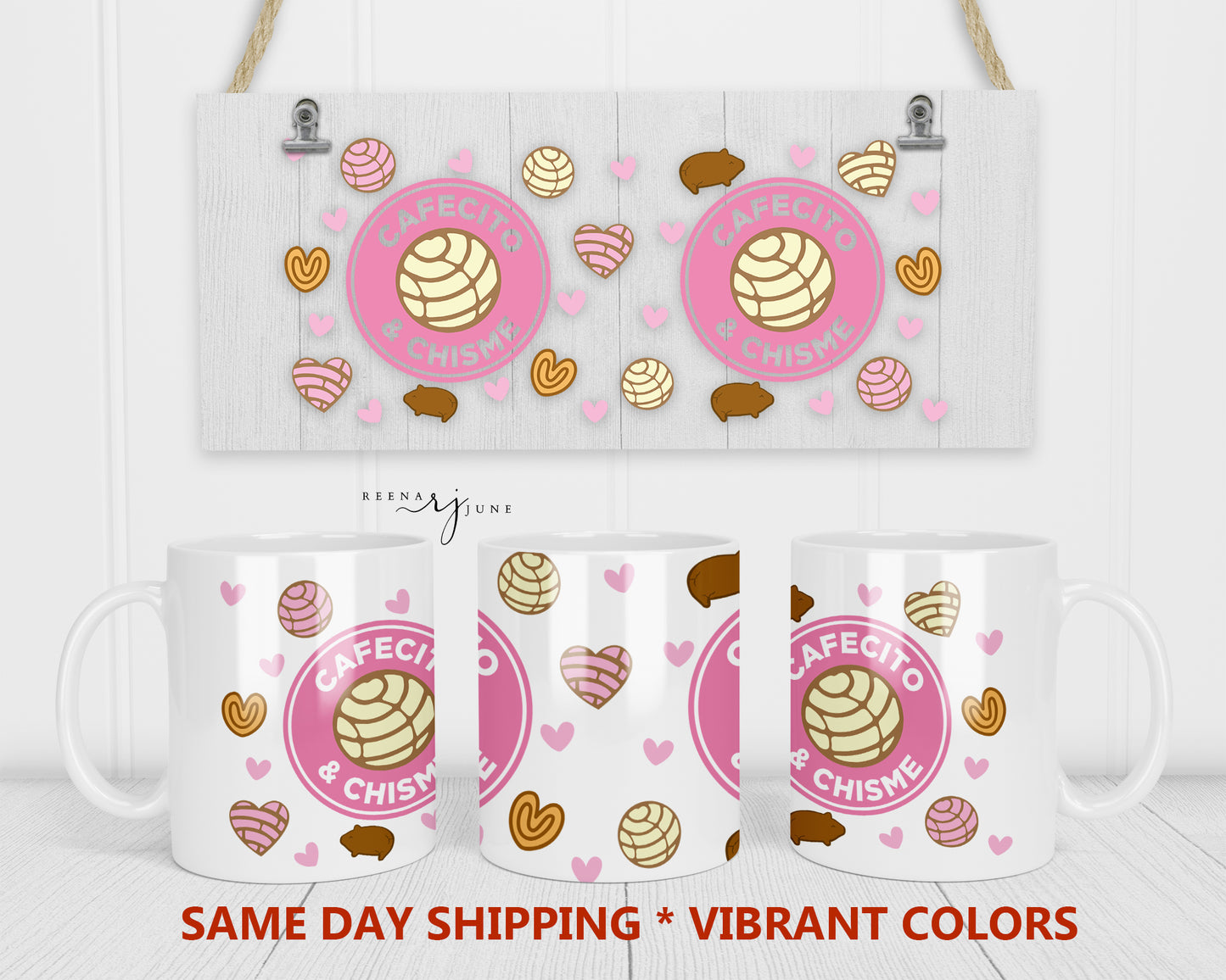 Cafecito Y Chisme Sublimation Mug Wrap