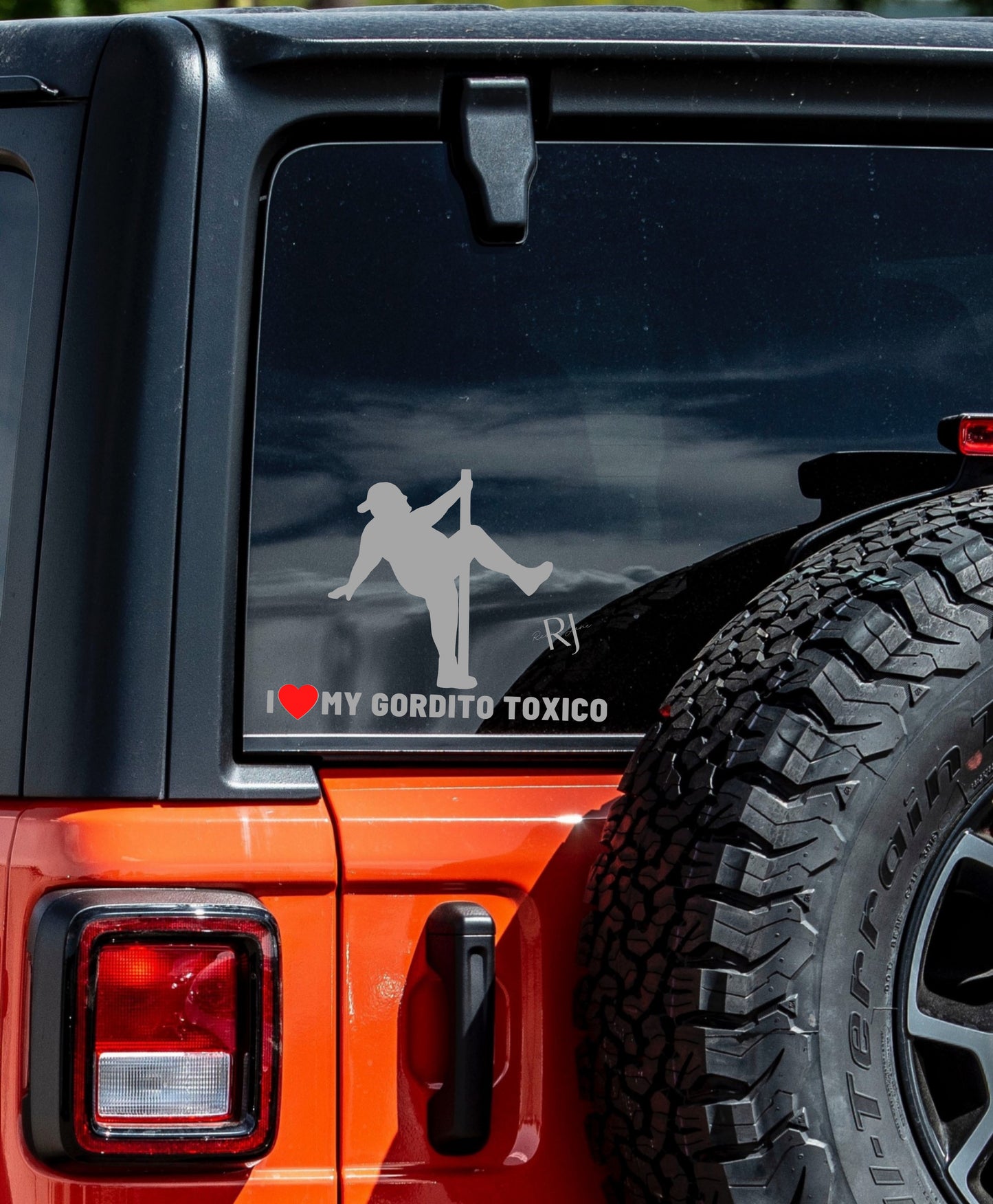 I Love My Gordito Toxico Car Decal
