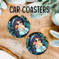 Princess Jasmine Conchas Car Coasters, Car Decor, Car Accessories, Pan Dulce Accessories