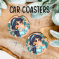 Princess Jasmine Conchas Car Coasters, Car Decor, Car Accessories, Pan Dulce Accessories