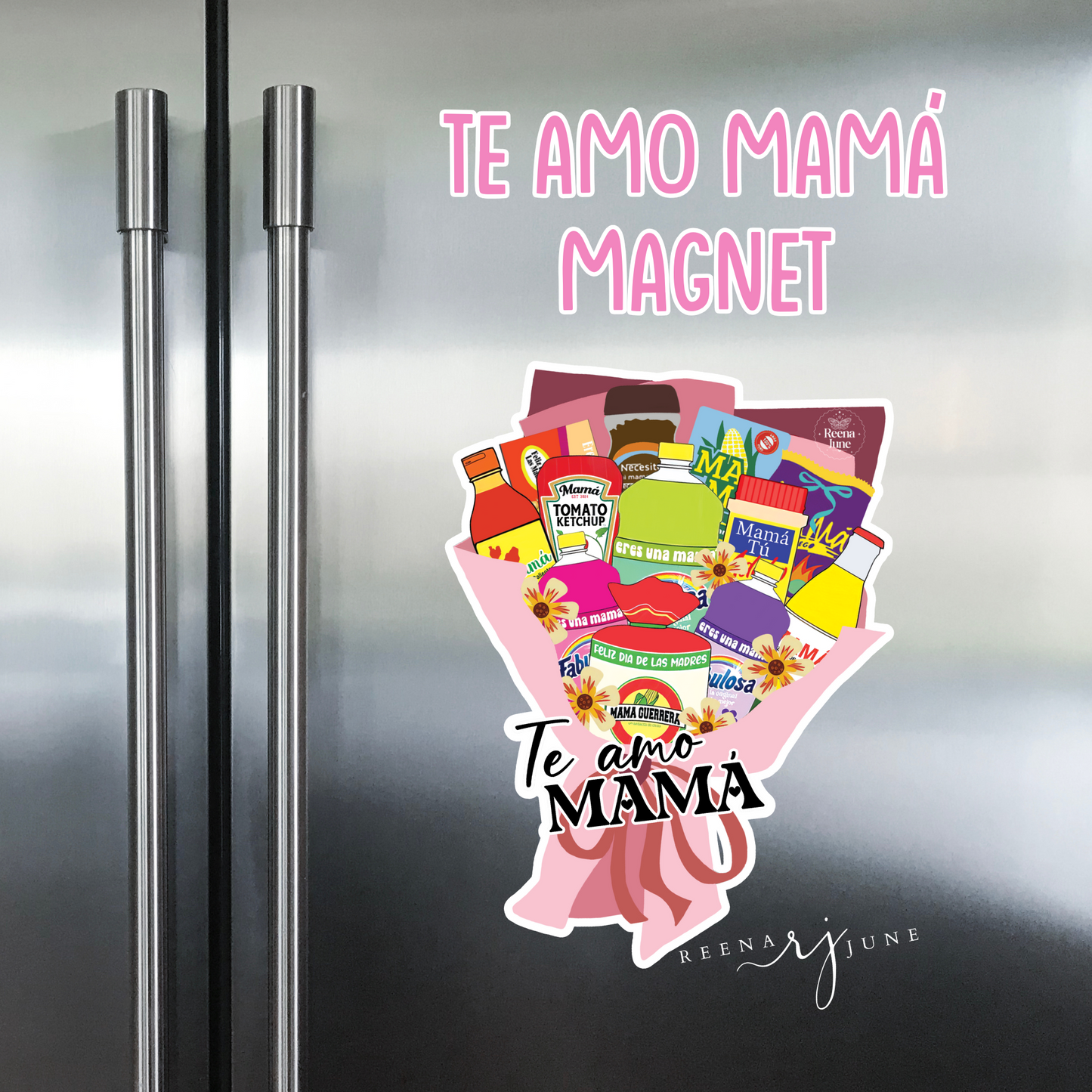 Te Amo Mama Magnet, Funny Gift for Latina Mom, Cute Spanish Fridge Decor