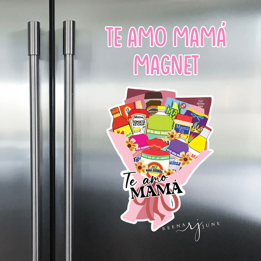 Te Amo Mama Magnet, Funny Gift for Latina Mom, Cute Spanish Fridge Decor