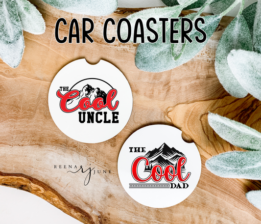 Cool Dad Car Coaster, Set of 2 Car Coasters, Funny Birthday Gifts for Him, Gifts for Men, Car Accessories, car coasters for men, funny gift