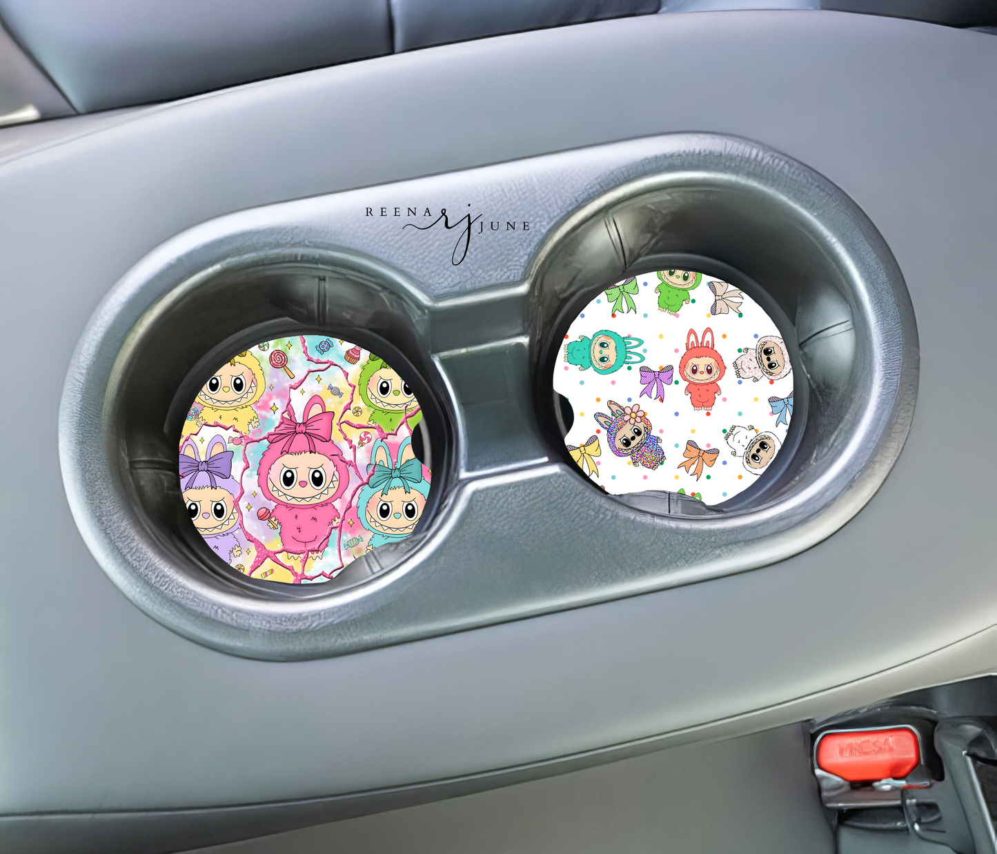 Labubu Car Coasters, Labubu Doll Car Accessories, Cute Car Decor, New car gift, Trending Gift