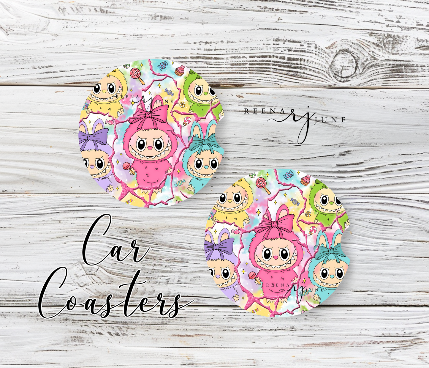 Labubu Car Coasters, Labubu Doll Car Accessories, Cute Car Decor, New car gift, Trending Gift
