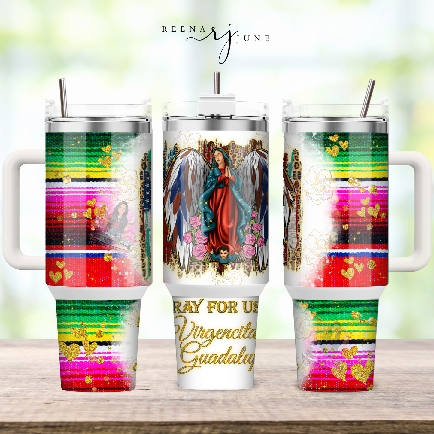 Virgen de Guadalupe Tumbler Wrap, 40oz Tumbler Wrap, Sublimation Cup Wrap, Our Lady of Guadalupe Tumbler Wrap
